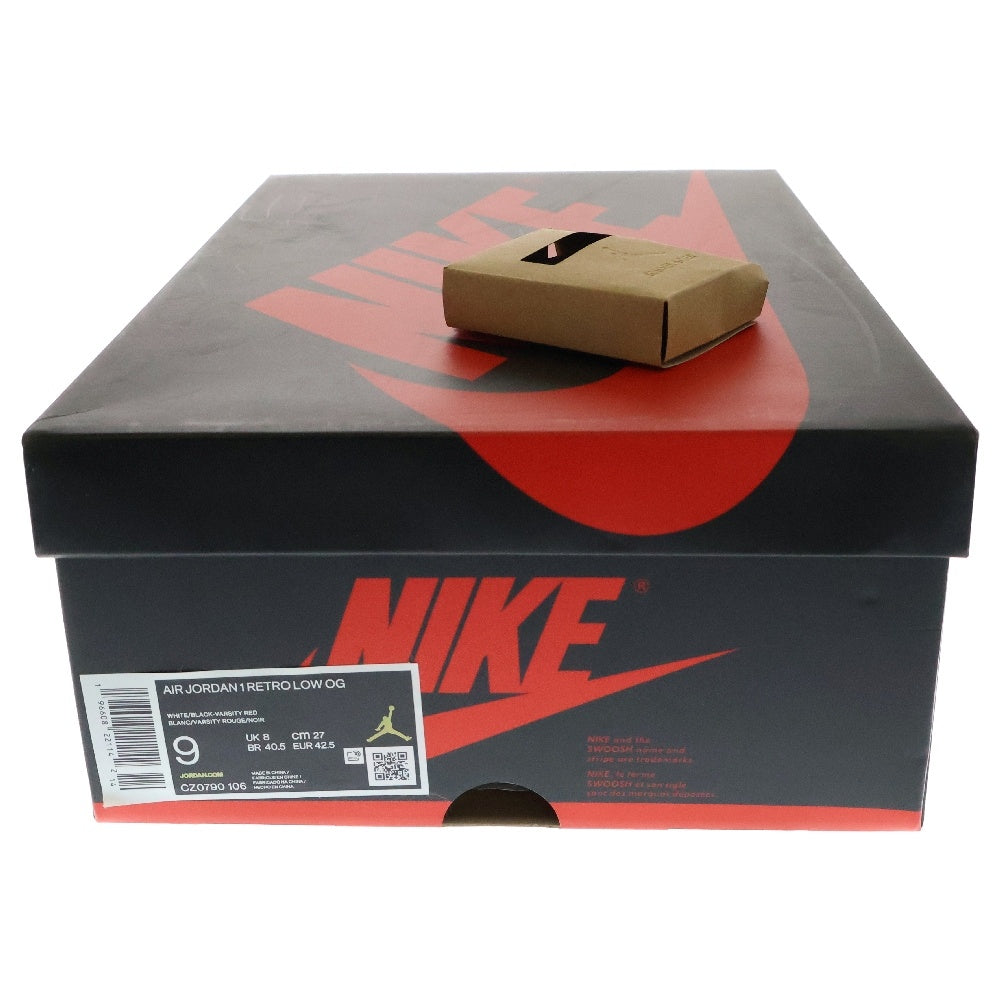 NIKE(ナイキ) AIR JORDAN 1 RETRO LOW OG BLACK TOE エアジョーダン1 ブラックトゥ ローカットスニーカー ホワイト/ブラック/レッド US9/27cm CZ0790-106