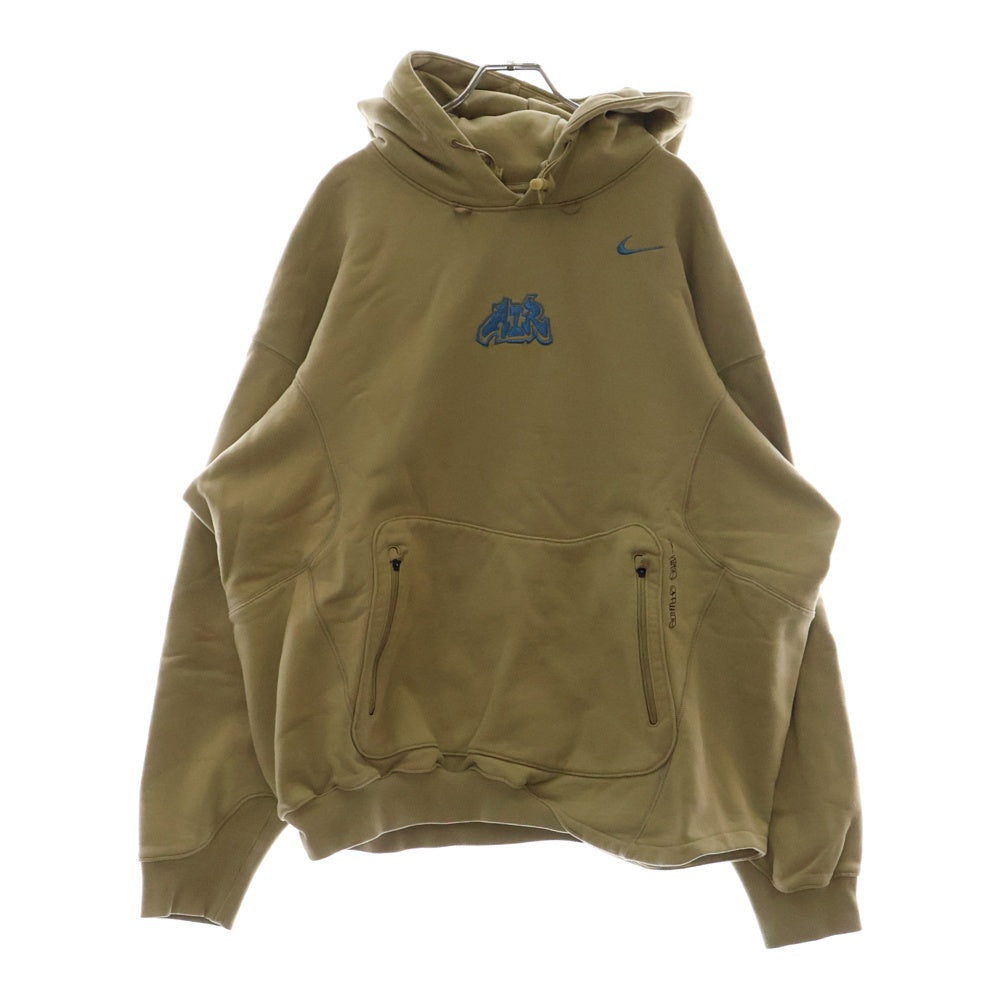 NIKE(ナイキ) ×OFF-WHITE AS M NRG FLC HOODIE オフホワイト ロゴ刺繍 スウェット プルオーバー パーカー ベージュ DN1760-247