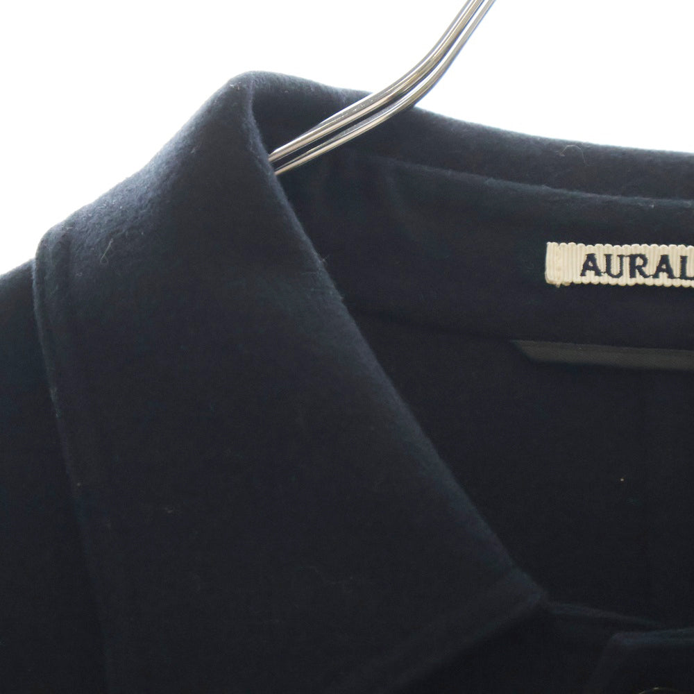 AURALEE(オーラリー) 20AW SUPER FINE MELTON SOUTIEN COLLAR COAT スーパーファイン メルトン ロングコート ブラック A20AC01WM