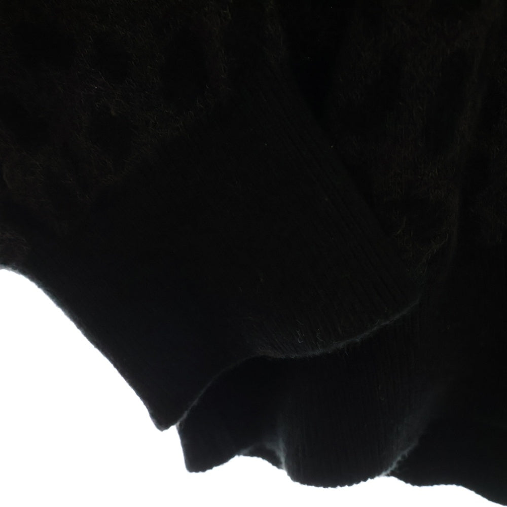 WACKO MARIA(ワコマリア) 23AW LEOPARD KNIT レオパード ニット ポロ セーター ブラック 23FW-WMK-KN20