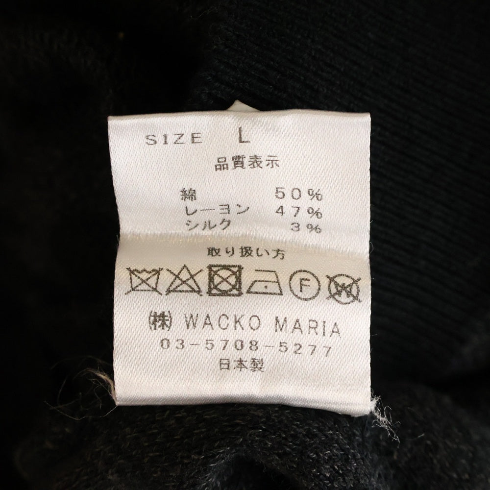 WACKO MARIA(ワコマリア) 23AW LEOPARD KNIT レオパード ニット ポロ セーター ブラック 23FW-WMK-KN20