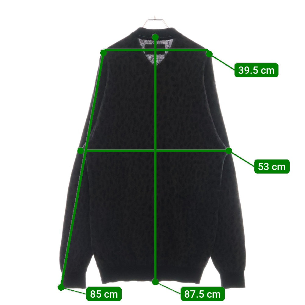 WACKO MARIA(ワコマリア) 23AW LEOPARD KNIT レオパード ニット ポロ セーター ブラック 23FW-WMK-KN20