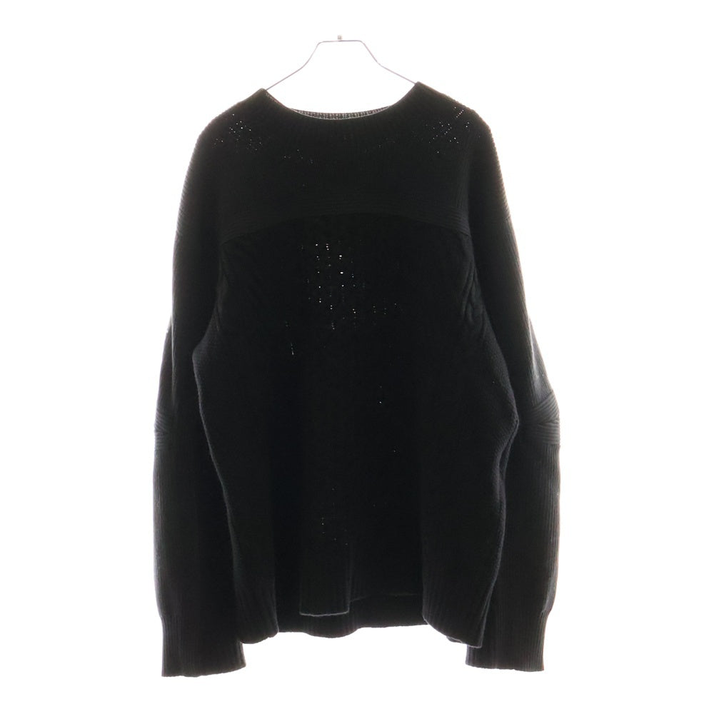Sacai(サカイ) 24SS ケーブルニット切替 モックネック ニットセーター ネイビー 24-03577M