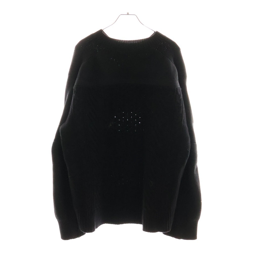 Sacai(サカイ) 24SS ケーブルニット切替 モックネック ニットセーター ネイビー 24-03577M