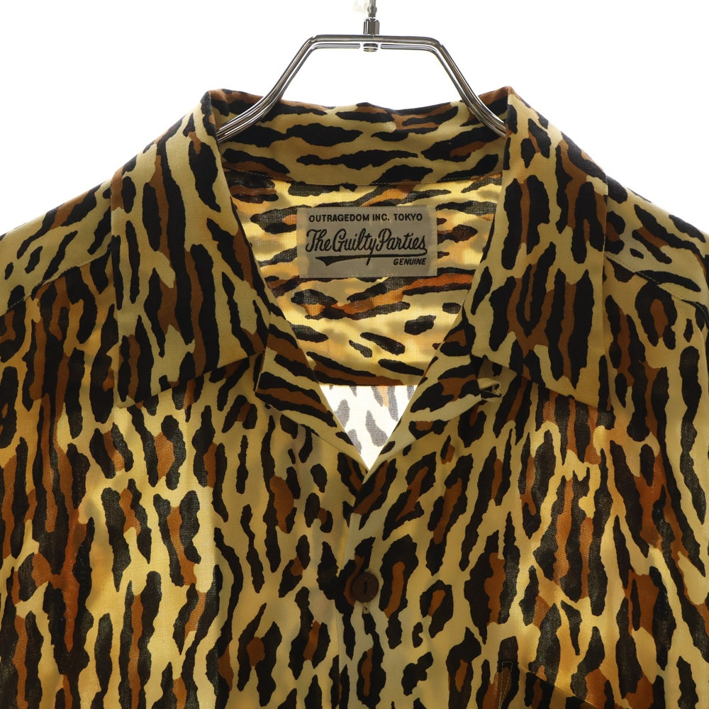 WACKO MARIA(ワコマリア) LEOPARD HAWAIIAN SHIRT オープンカラー レオパード レーヨン ハワイアン アロハ 半袖シャツ イエロー/ブラウン