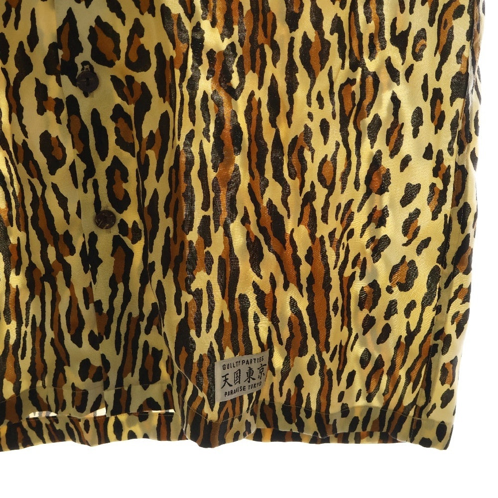 WACKO MARIA(ワコマリア) LEOPARD HAWAIIAN SHIRT オープンカラー レオパード レーヨン ハワイアン アロハ 半袖シャツ イエロー/ブラウン