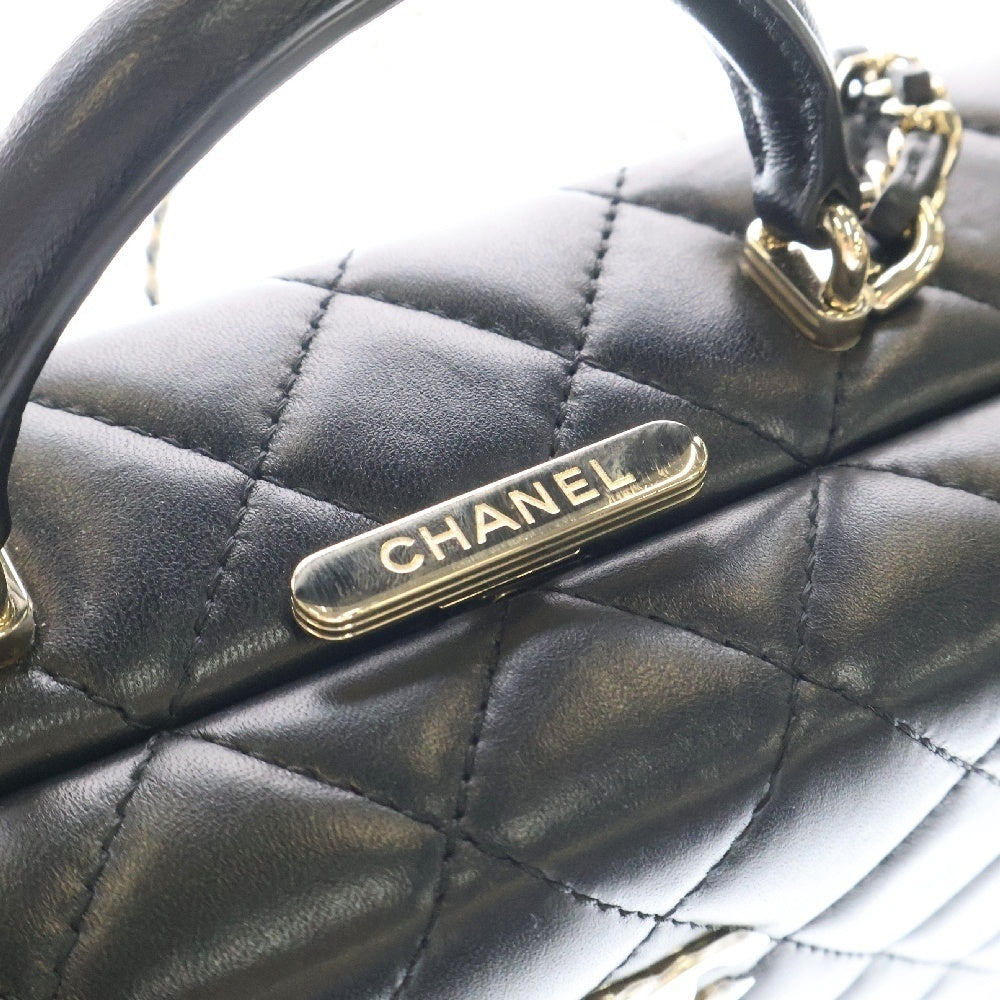 CHANEL(シャネル) ココマーク マトラッセ ラムスキン チェーン ショルダー レザー ハンドバッグ ブラック AS5167 ランダムシリアル レディース