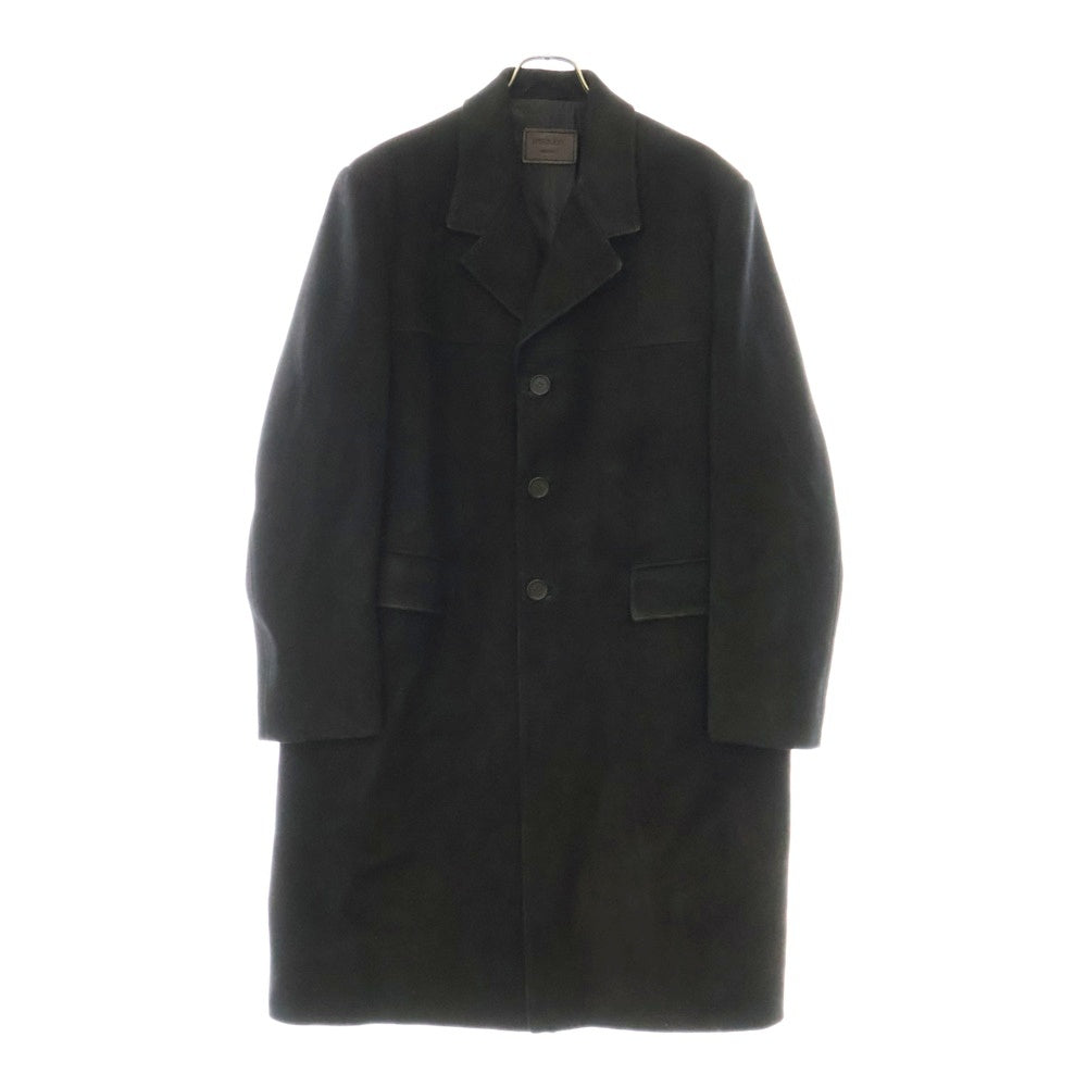PRADA(プラダ) 23AW ヌバック レザー チェスターコート ブラック UPS613 S232 1V97