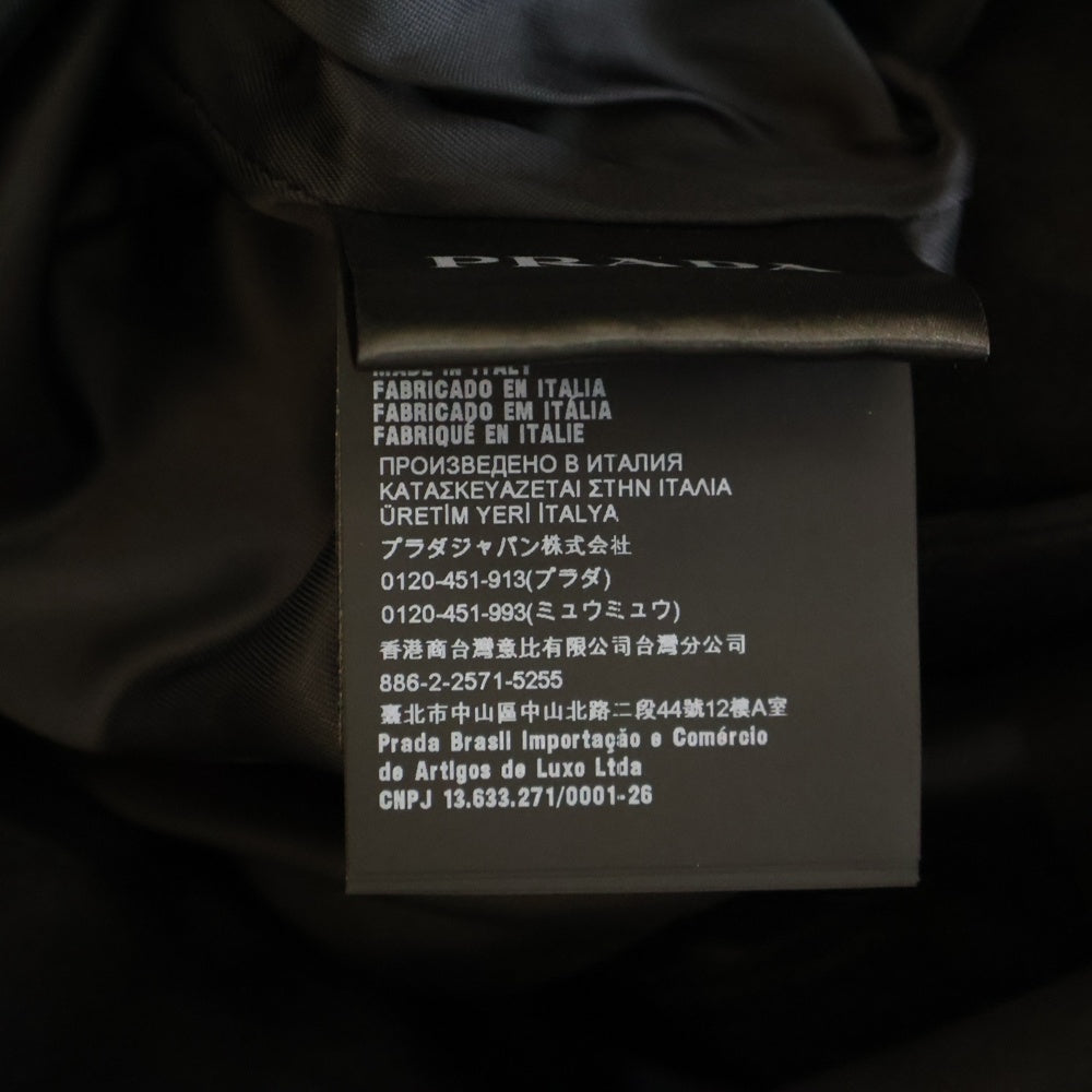 PRADA(プラダ) 23AW ヌバック レザー チェスターコート ブラック UPS613 S232 1V97