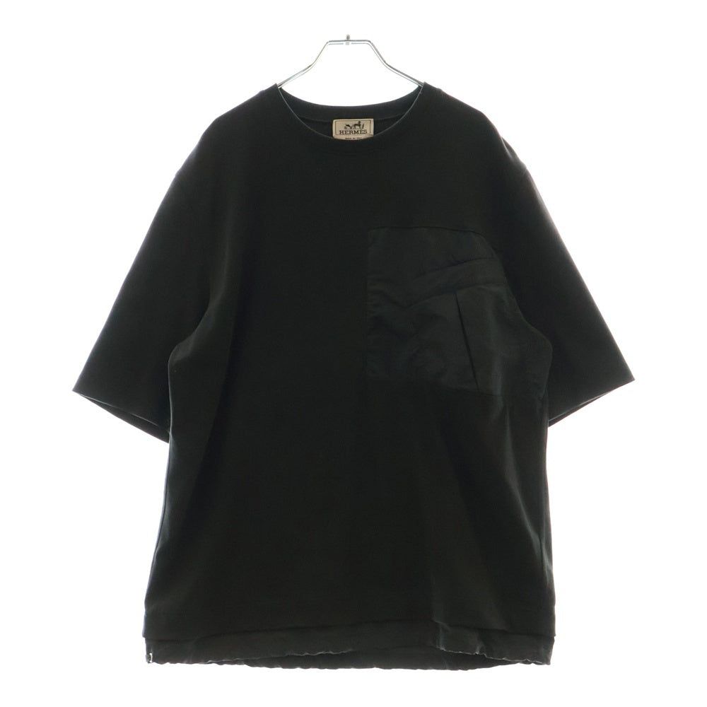 HERMES(エルメス) ナイロン切り替え クルーネック 半袖Tシャツカットソー カーキ