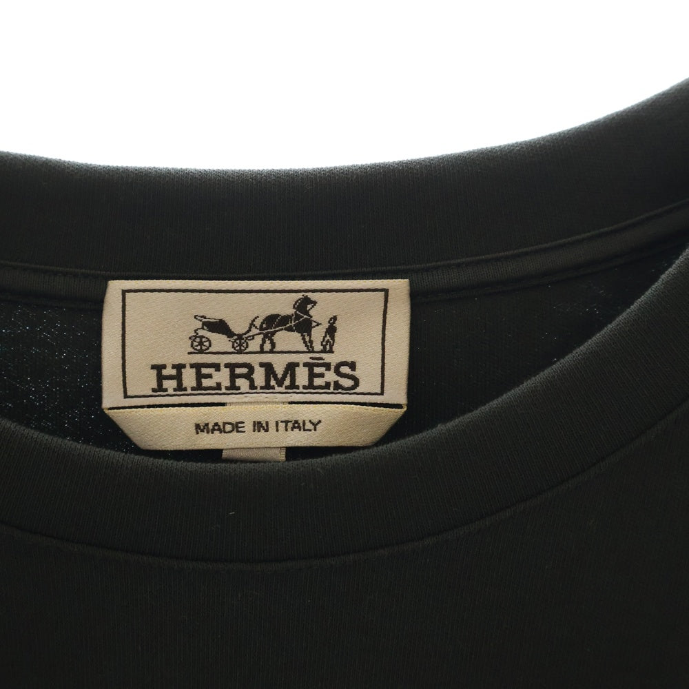 HERMES(エルメス) ナイロン切り替え クルーネック 半袖Tシャツカットソー カーキ