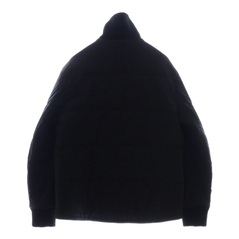 HERMES(エルメス) レザーパッチ ナイロン 中綿 パファージャケット ブラック
