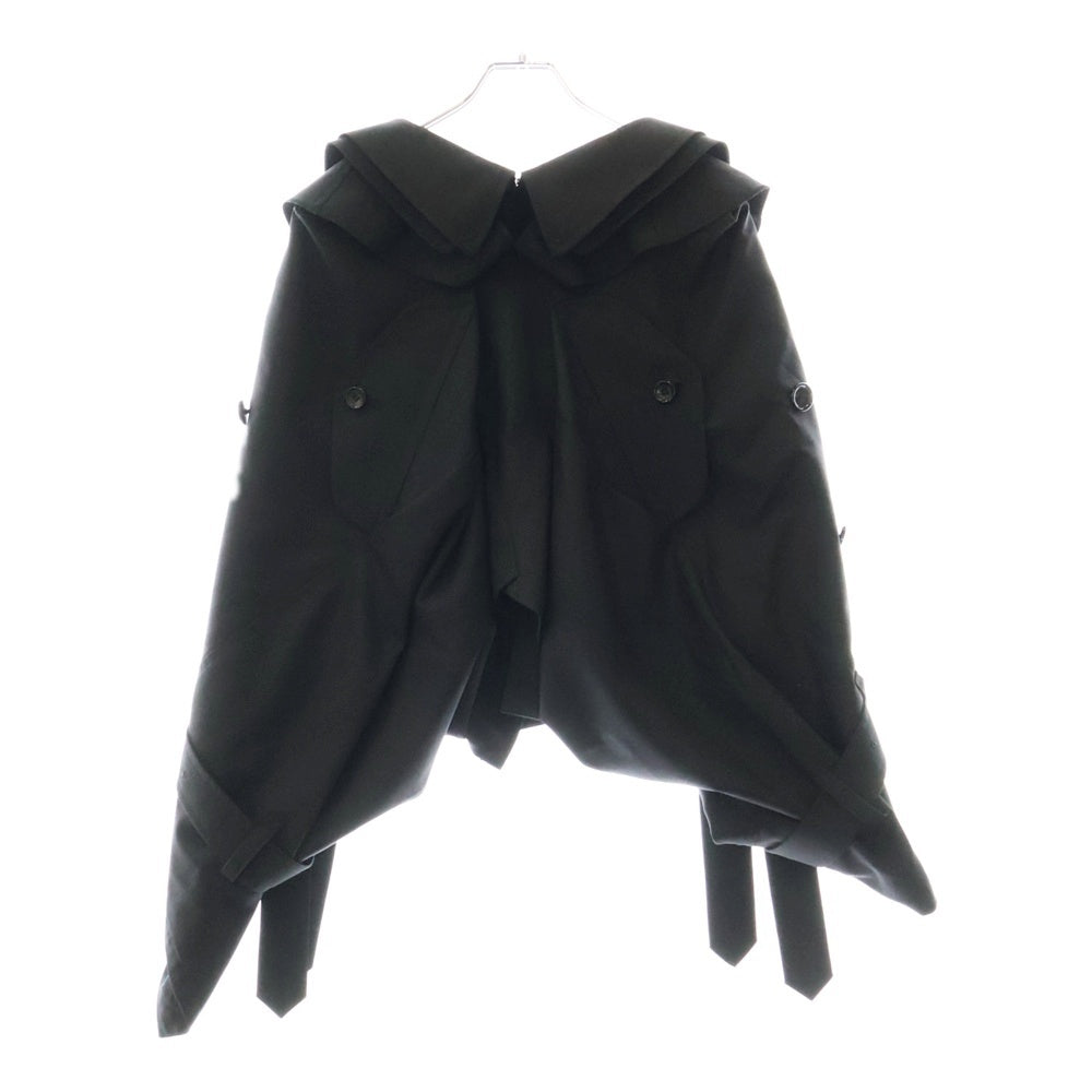 JUNYA WATANABE COMME des GARCONS(ジュンヤワタナベ コムデギャルソン) ダブルカラー ベルト付き変形ジャケット レディース ブラック JE-J028
