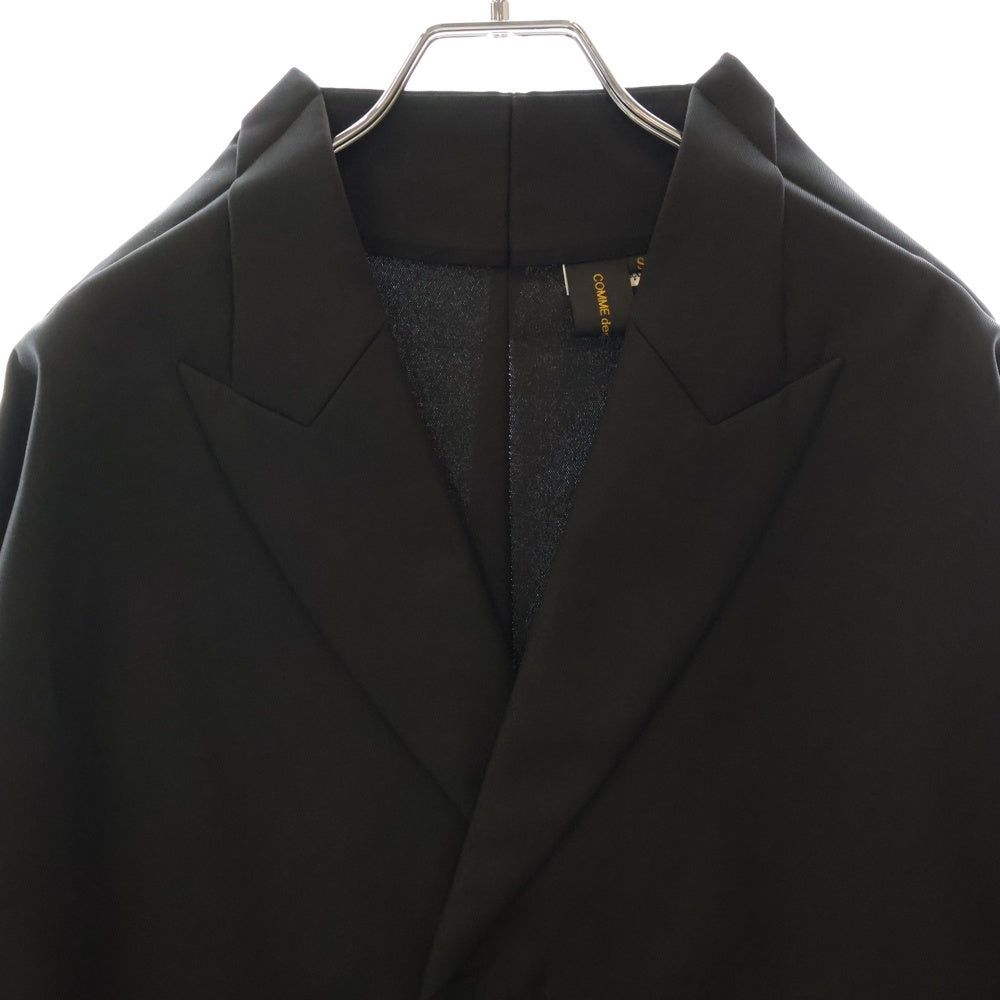 COMME des GARCONS(コムデギャルソン) ピークドラペル フロントフック 変形パターン ジャケット ブラック GI-J018