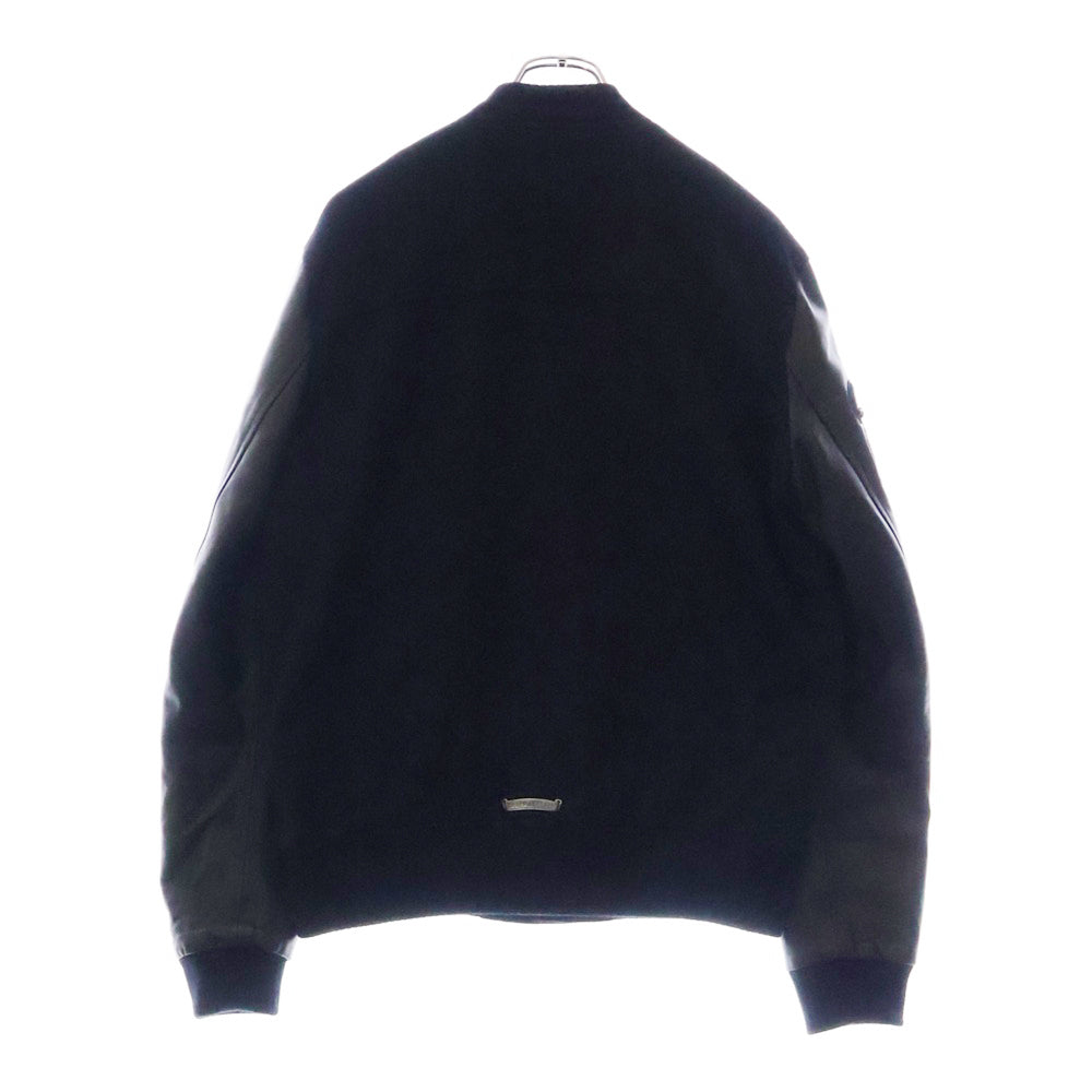 CHROME HEARTS(クロムハーツ) LETTERMAN レターマン CHマルチレザーパッチレザースリーブブルゾン ジャケット ブラック/シルバー