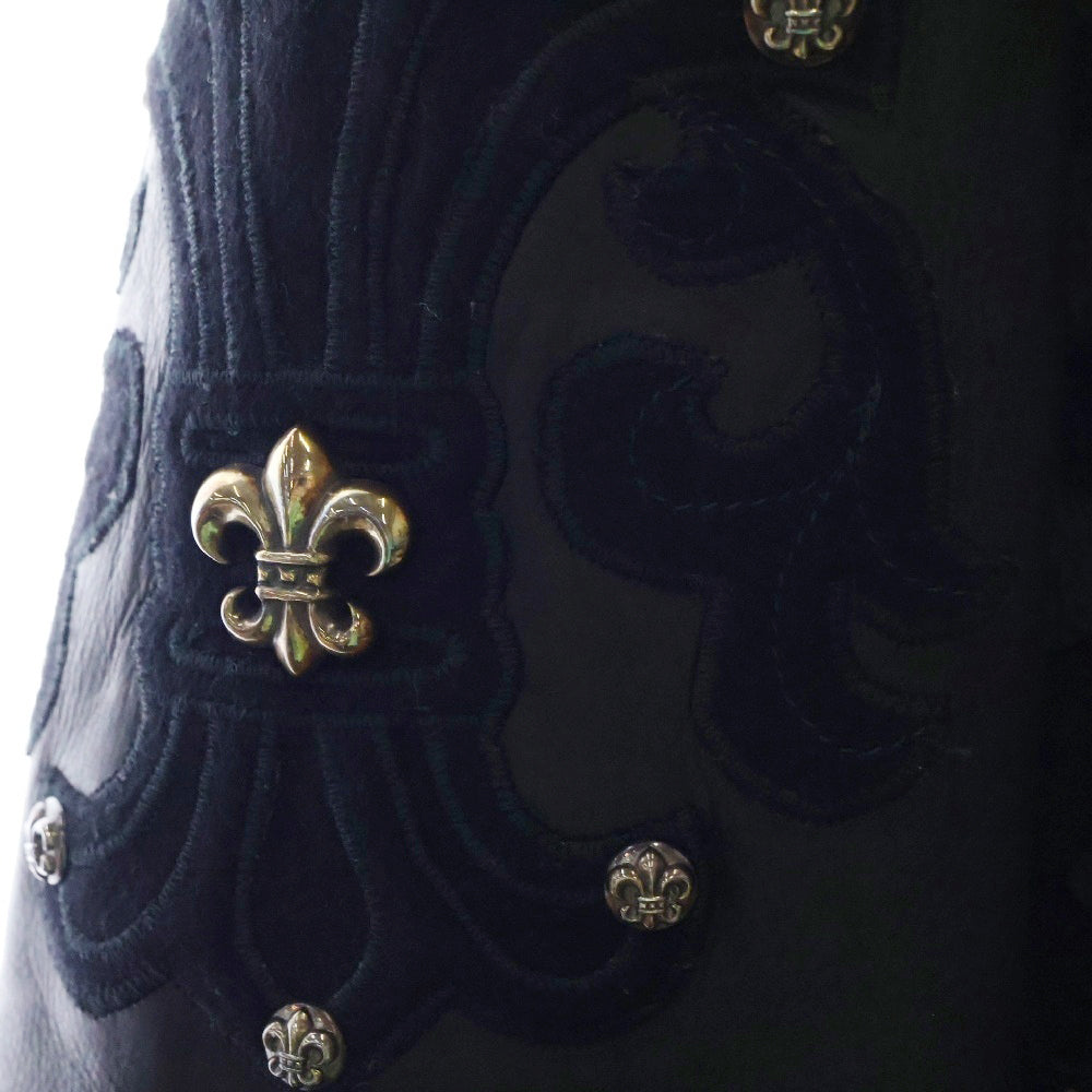 CHROME HEARTS(クロムハーツ) LETTERMAN レターマン CHマルチレザーパッチレザースリーブブルゾン ジャケット ブラック/シルバー