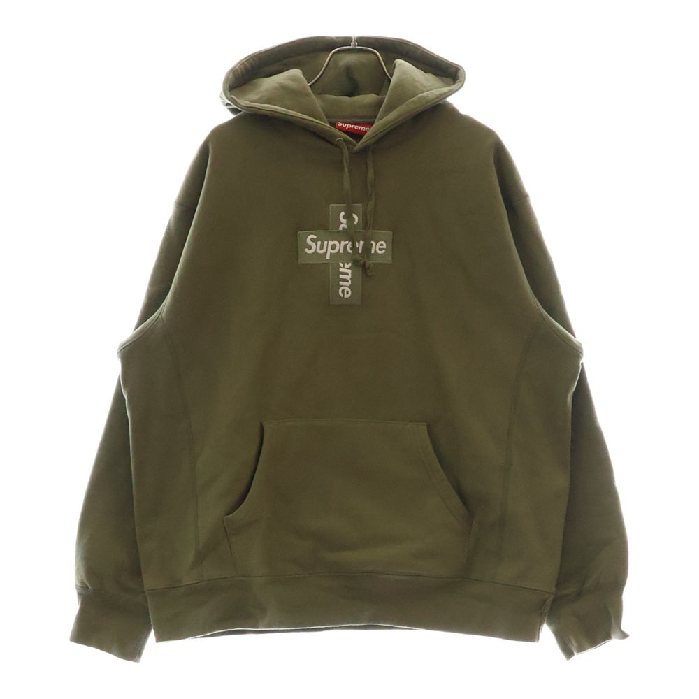 SUPREME(シュプリーム) 20AW Cross Box Logo Hooded Sweatshirt クロス ボックスロゴ スウェット プルオーバーパーカー オリーブ