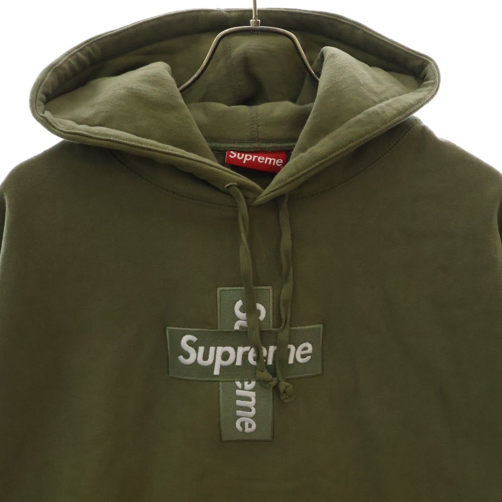 SUPREME(シュプリーム) 20AW Cross Box Logo Hooded Sweatshirt クロス ボックスロゴ スウェット プルオーバーパーカー オリーブ