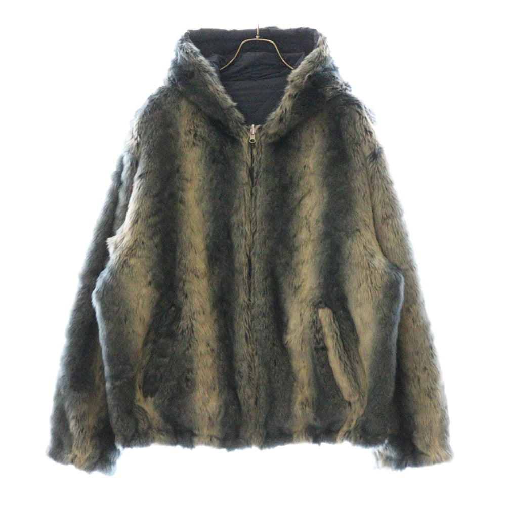 SUPREME(シュプリーム) 20AW Faux Fur Reversible Hooded Jacket リバーシブル フェイク ファー フーディ ジャケット ブルー