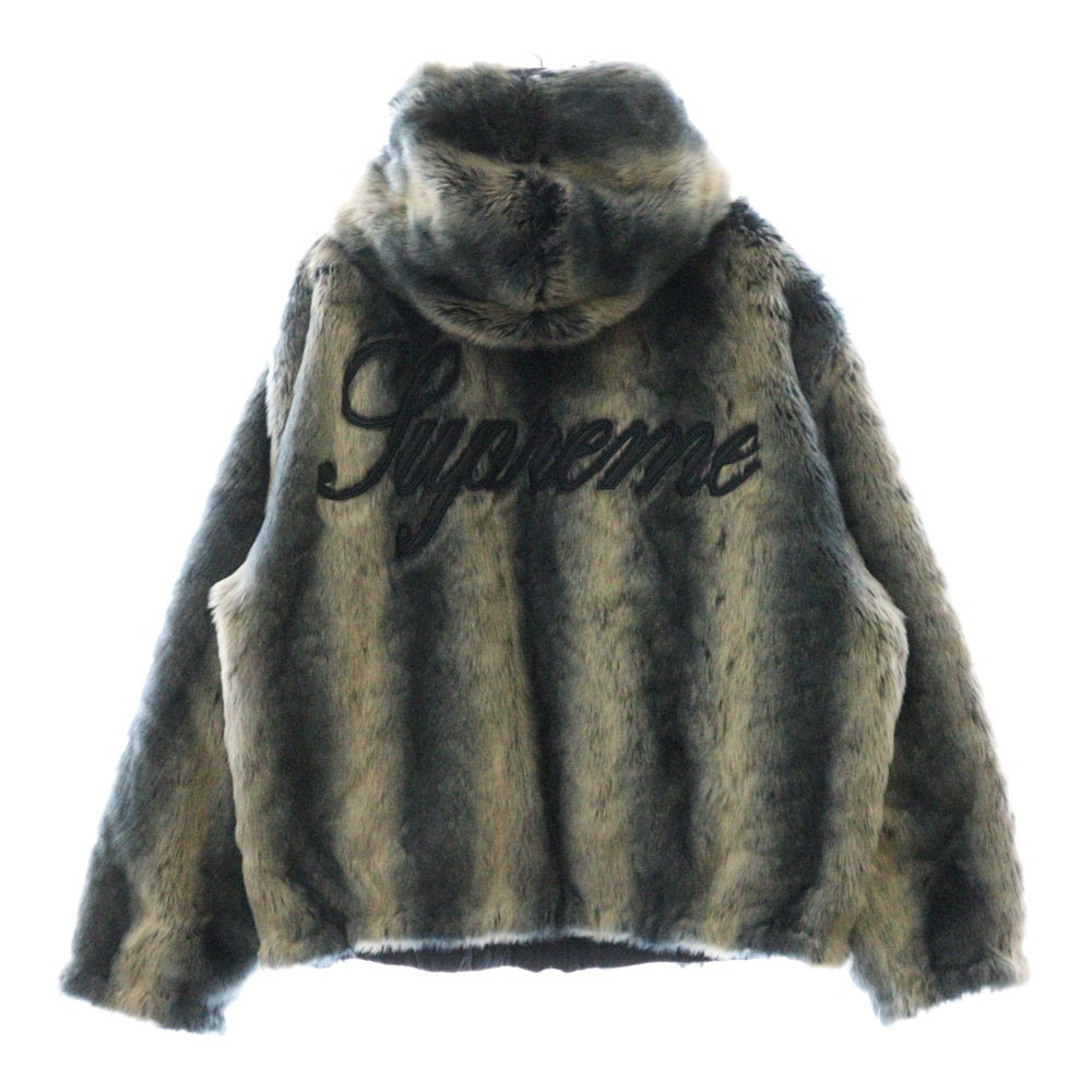 SUPREME(シュプリーム) 20AW Faux Fur Reversible Hooded Jacket リバーシブル フェイク ファー フーディ ジャケット ブルー