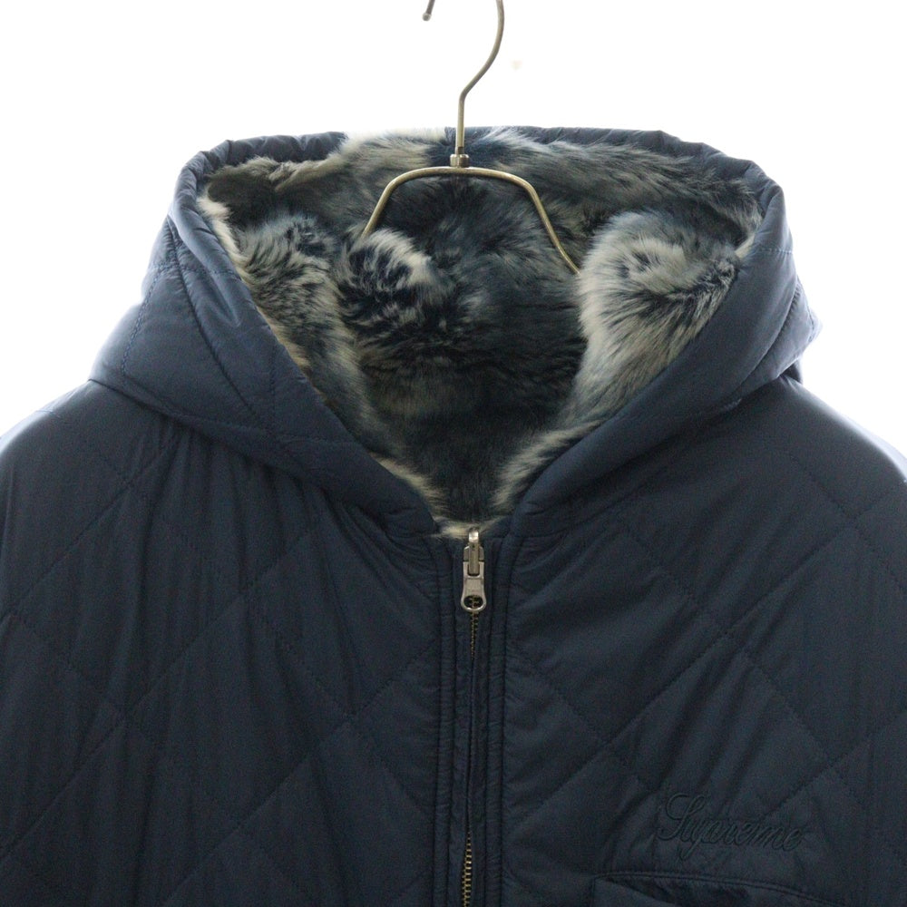SUPREME(シュプリーム) 20AW Faux Fur Reversible Hooded Jacket リバーシブル フェイク ファー フーディ ジャケット ブルー