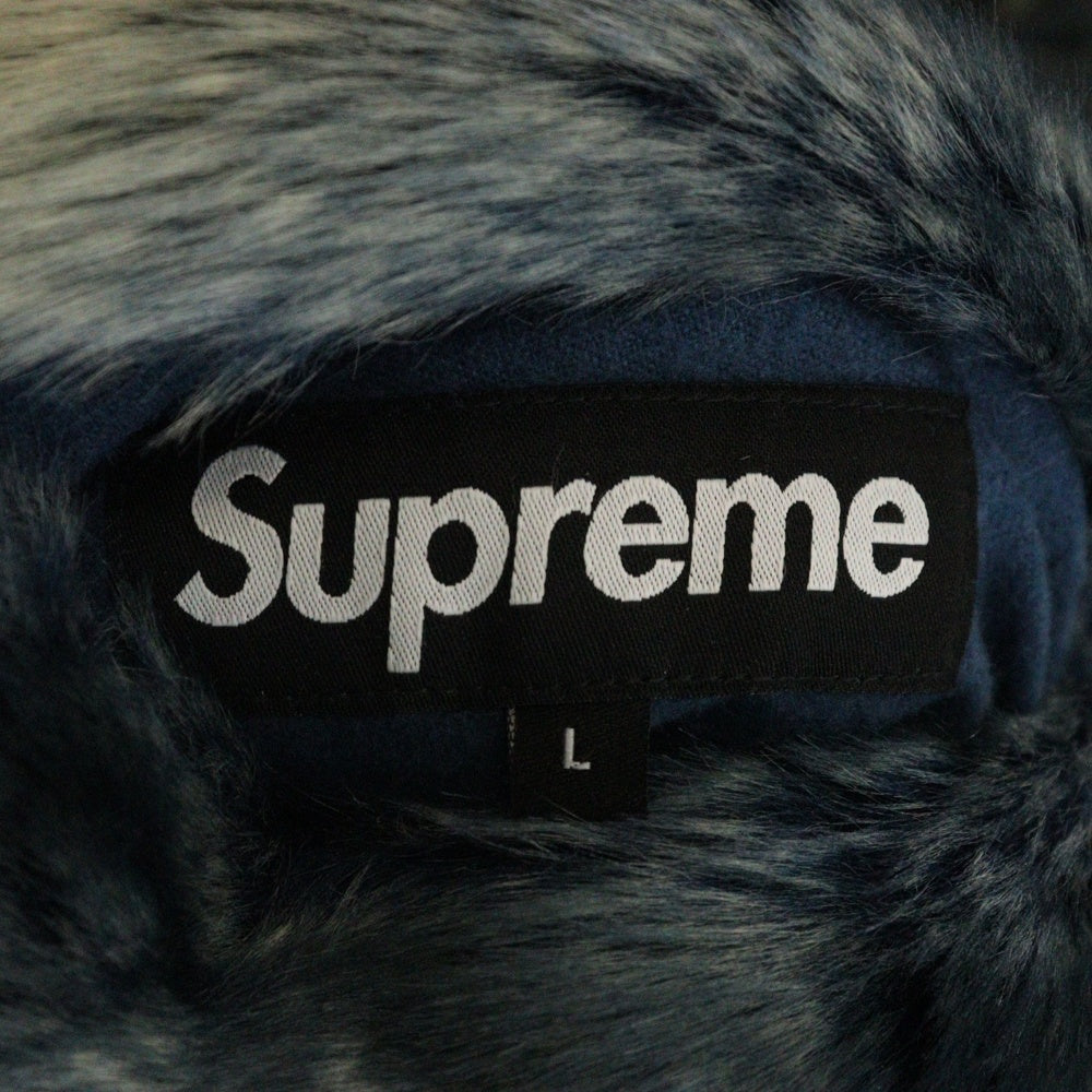 SUPREME(シュプリーム) 20AW Faux Fur Reversible Hooded Jacket リバーシブル フェイク ファー フーディ ジャケット ブルー