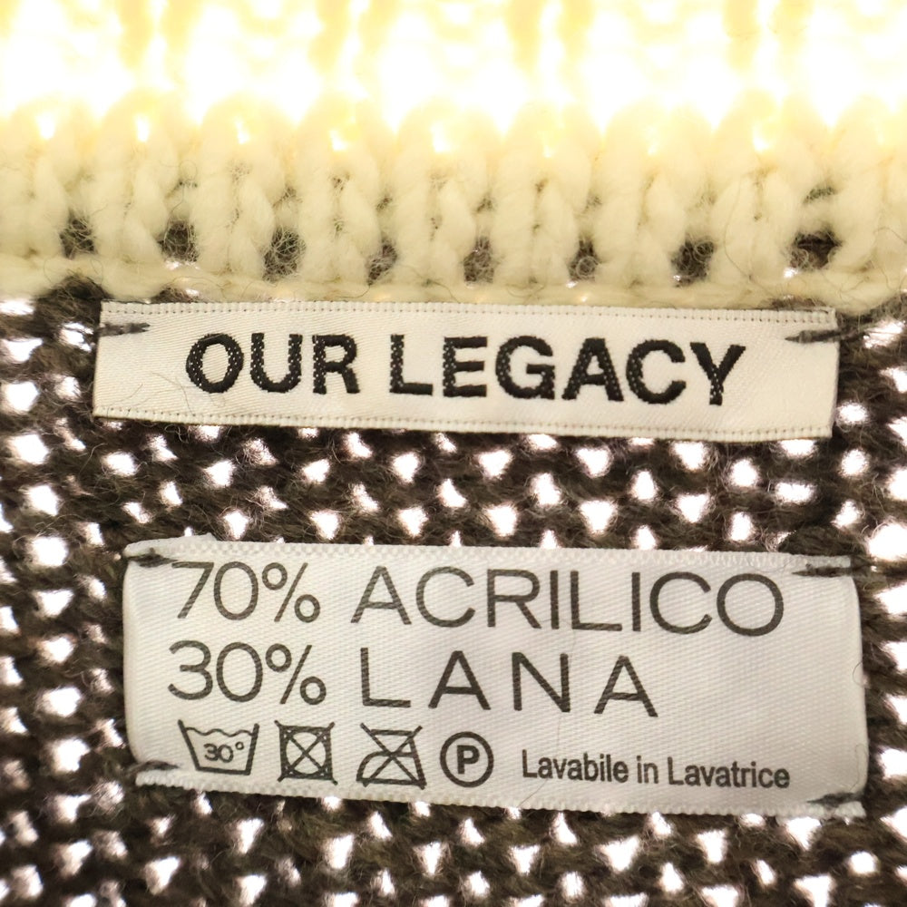 OUR LEGACY(アワーレガシー) 21AW BIG PIQUET RUGBY STRIPE ラガーニットセーター ブラック/グレー M4213BDRS