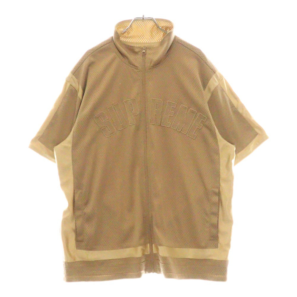 SUPREME(シュプリーム) 21SS Mesh Warm Up Top メッシュウォームアップトップ ジップアップシャツ 半袖 ベージュ