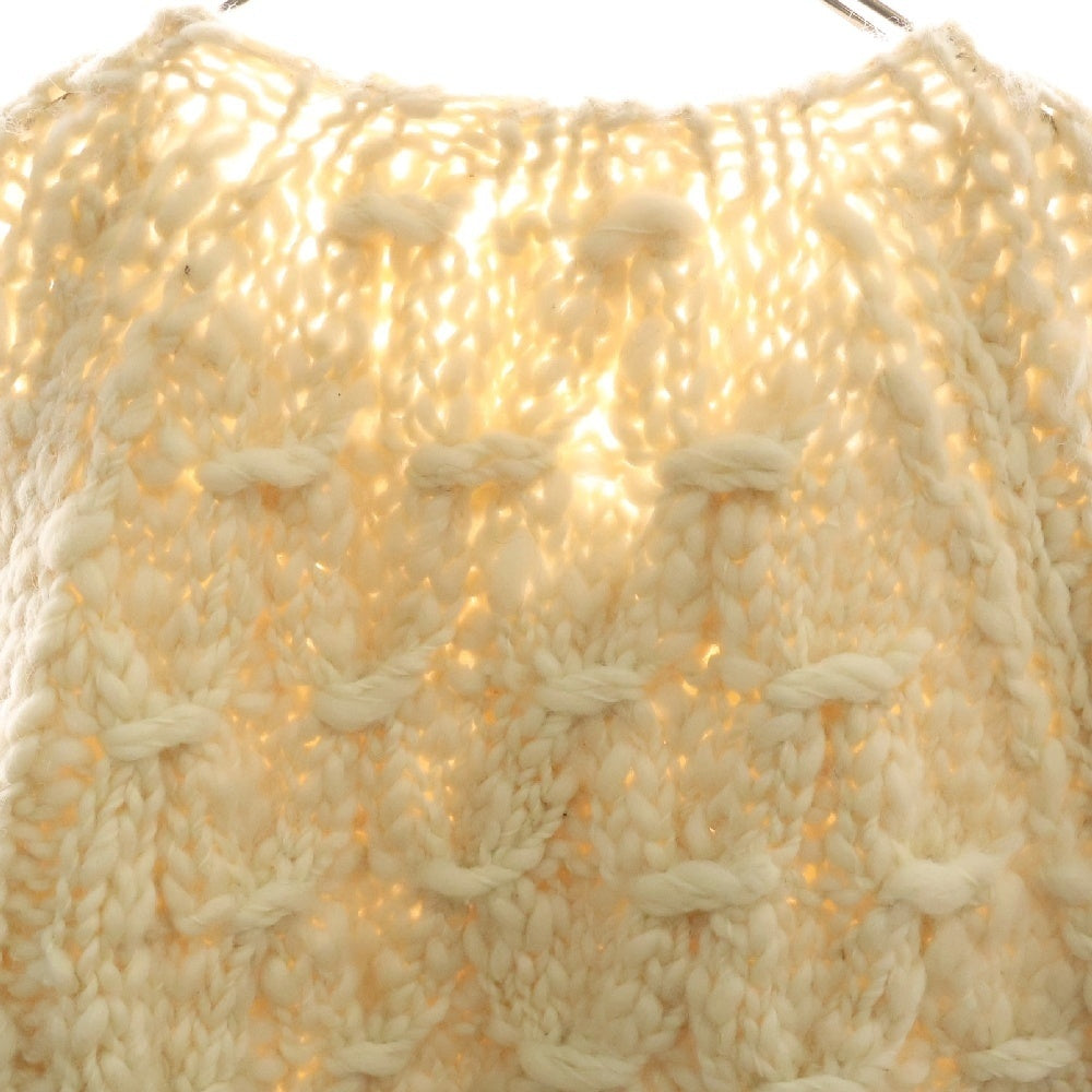 BEDWIN & THE HEARTBREAKERS(ベドウィンアンドザハートブレーカーズ) L/S HAND KNITTED CARDIGAN JAGO ペルーニットカーディガン アイボリー/グリーン