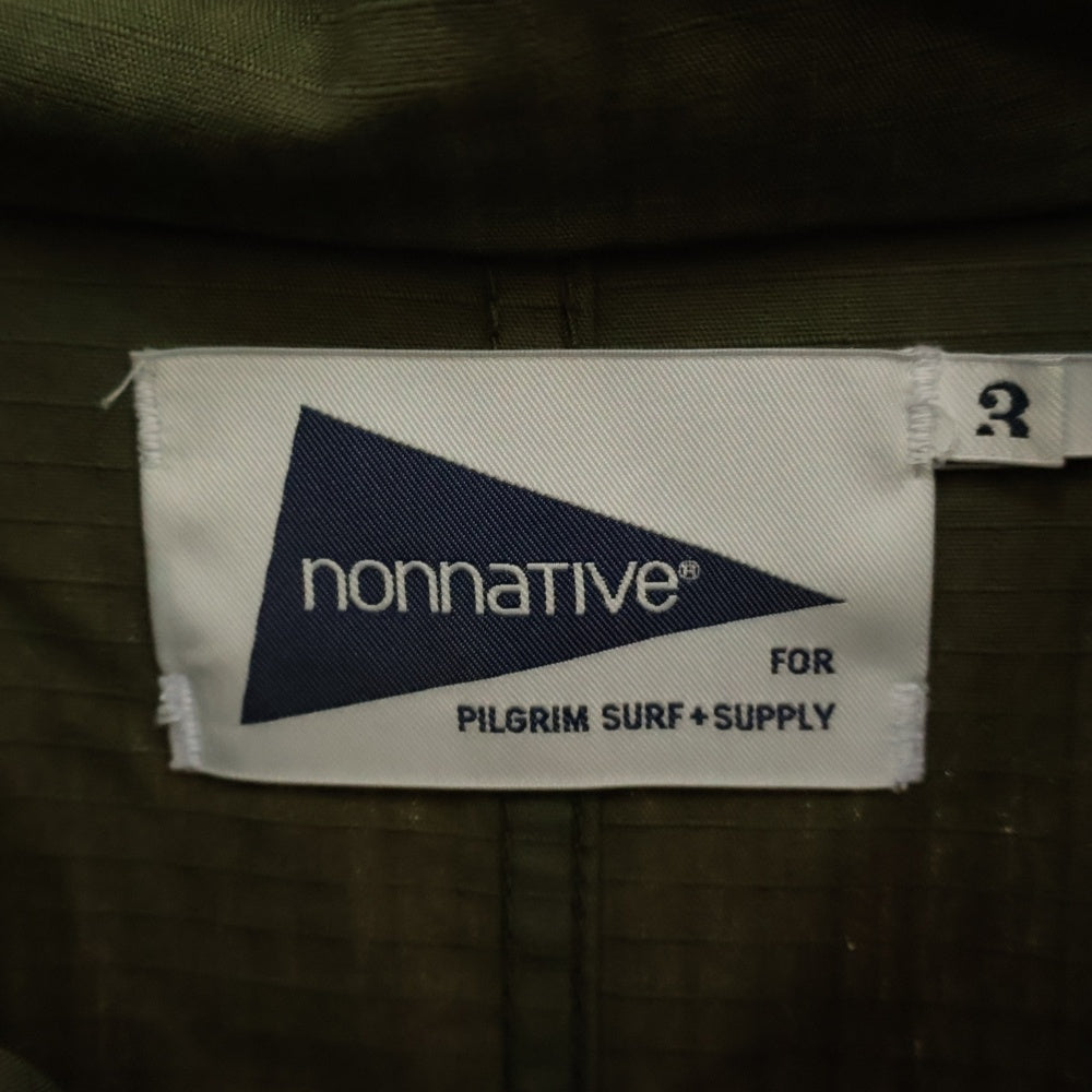 nonnative(ノンネイティブ) ×PILGRIM STRANGER HOODED COAT ピルグリム ストレンジャー フーディー コート カーキ NN-J3251