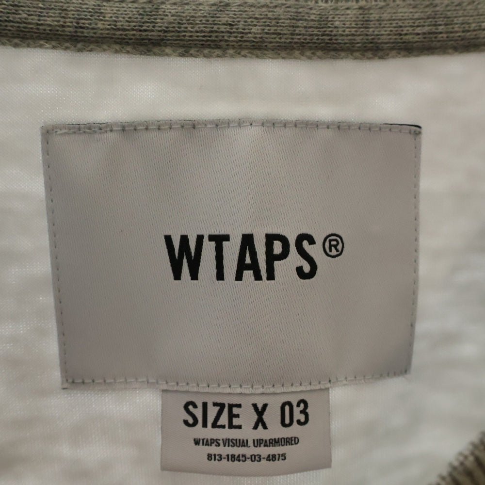 WTAPS(ダブルタップス) 23SS WOUND SWEATER RAPO. SIGN サイドジップ クルーネックスウェットトレーナー グレー 23SS 231ATDT-CSM07