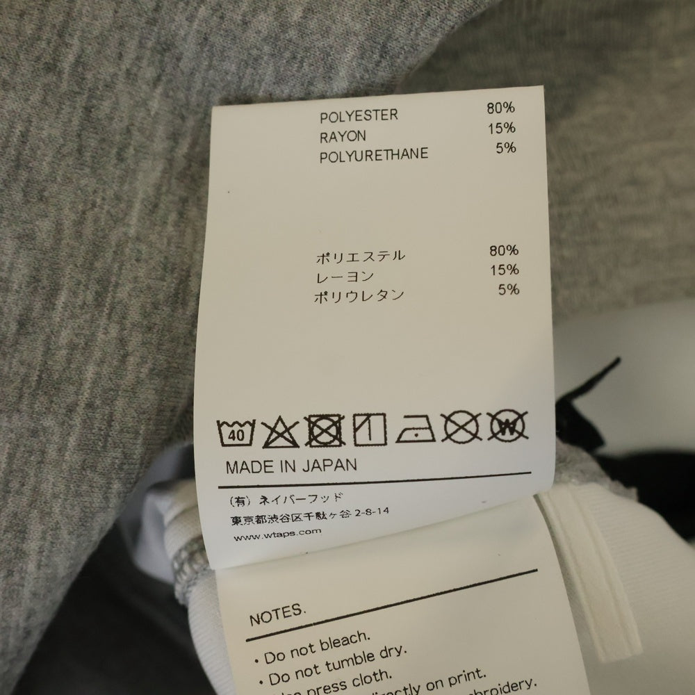 WTAPS(ダブルタップス) 23SS WOUND SWEATER RAPO. SIGN サイドジップ クルーネックスウェットトレーナー グレー 23SS 231ATDT-CSM07