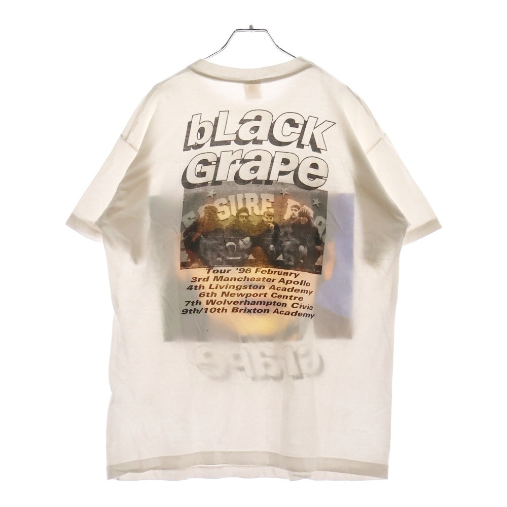 VINTAGE(ヴィンテージ) 90s VINTAGE BLACK GRAPE ヴィンテージ ブラック グレープ 両面プリント クルーネック 半袖Tシャツ カットソー ホワイト