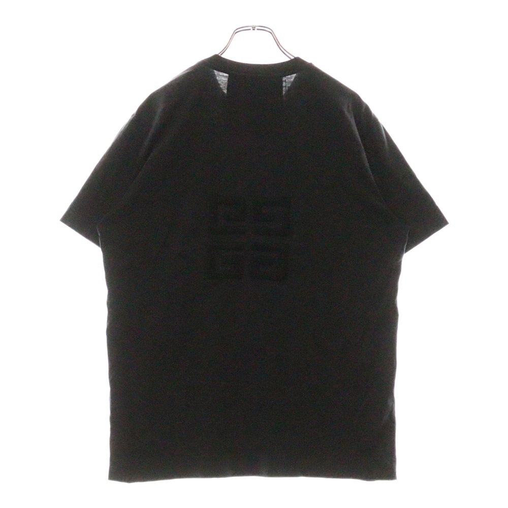 GIVENCHY(ジバンシィ) 4Gロゴ刺繍 クルーネック 半袖Tシャツ カットソー ブラック BM716B3Y6B