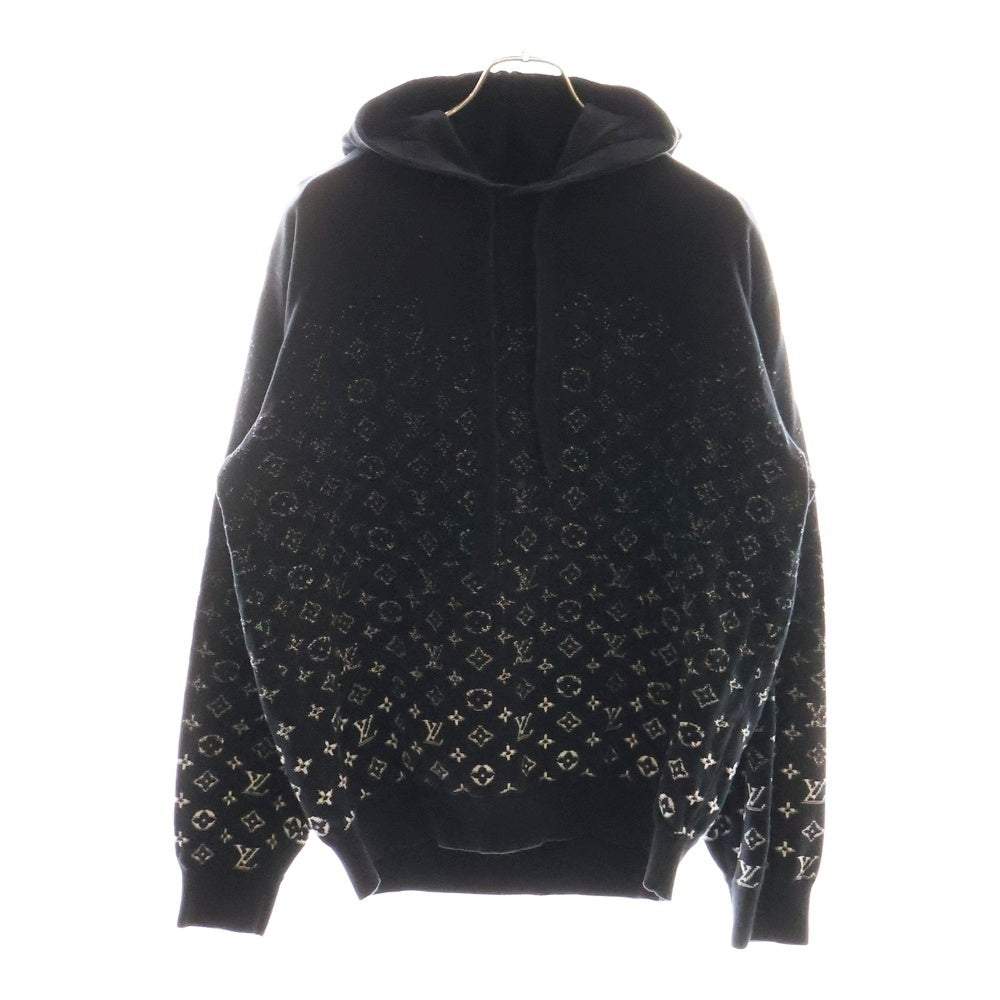 LOUIS VUITTON(ルイヴィトン) 23SS モノグラム グラディエント ジャガード コットン ニット プルオーバーパーカー ブラック RM231Q USO HNN45W