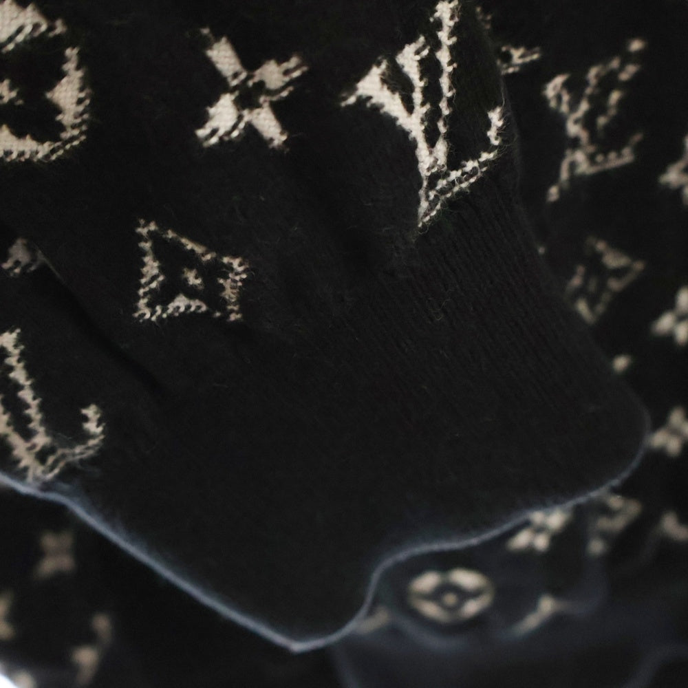 LOUIS VUITTON(ルイヴィトン) 23SS モノグラム グラディエント ジャガード コットン ニット プルオーバーパーカー ブラック RM231Q USO HNN45W