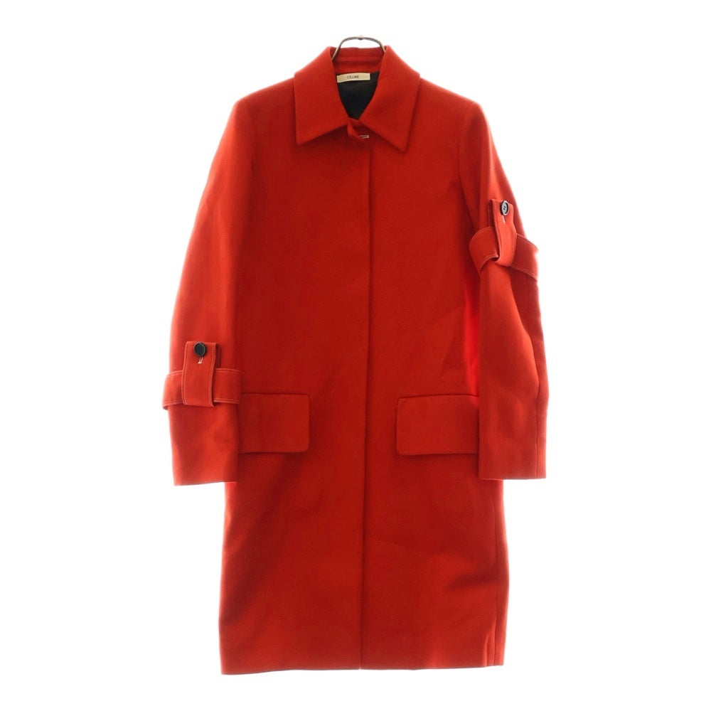CELINE(セリーヌ) フィービー期 コットン ロング ステンカラーコート レッド レディース 8021/6114