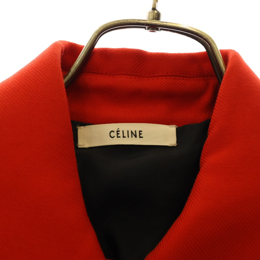 CELINE(セリーヌ) フィービー期 コットン ロング ステンカラーコート レッド レディース 8021/6114