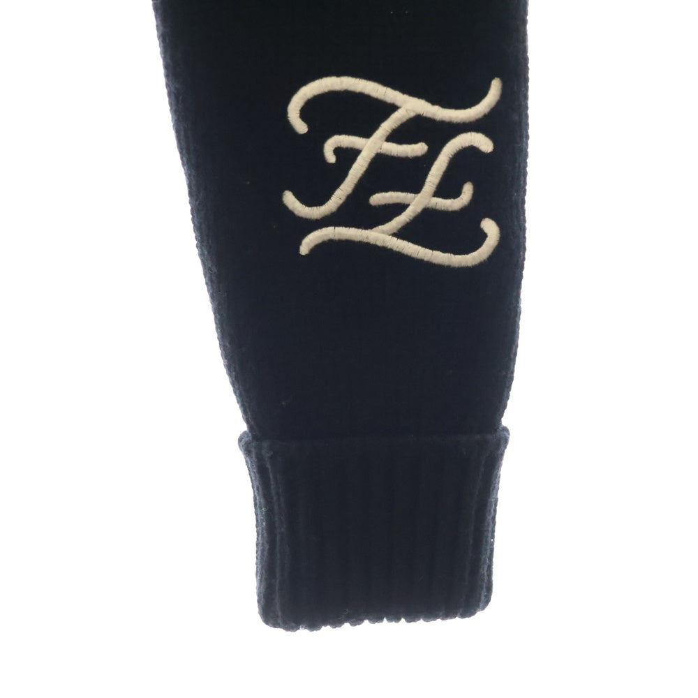 FENDI(フェンディ) FF刺繍 カリグラフィ ウール ハイネック ニット セーター ブラック レディース FZY891 AA5B
