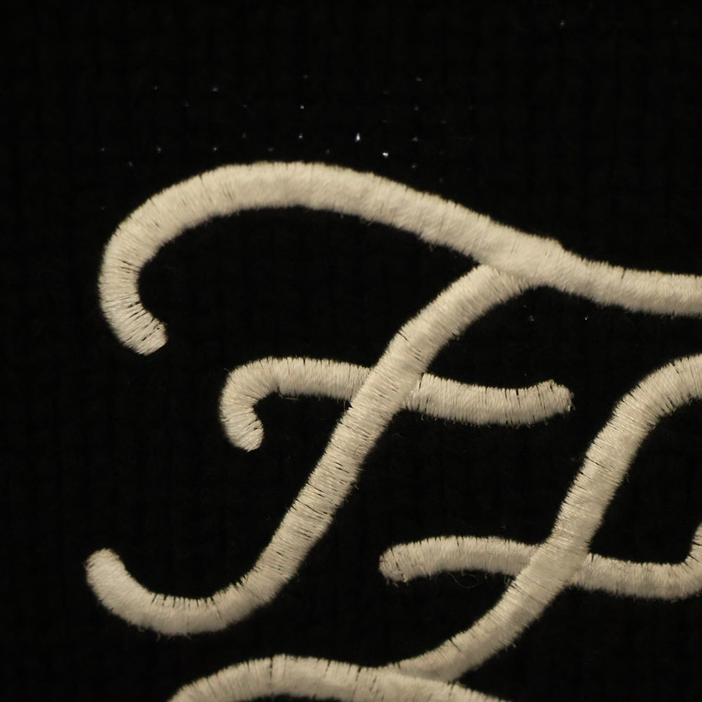 FENDI(フェンディ) FF刺繍 カリグラフィ ウール ハイネック ニット セーター ブラック レディース FZY891 AA5B