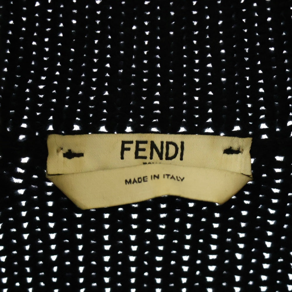 FENDI(フェンディ) FF刺繍 カリグラフィ ウール ハイネック ニット セーター ブラック レディース FZY891 AA5B