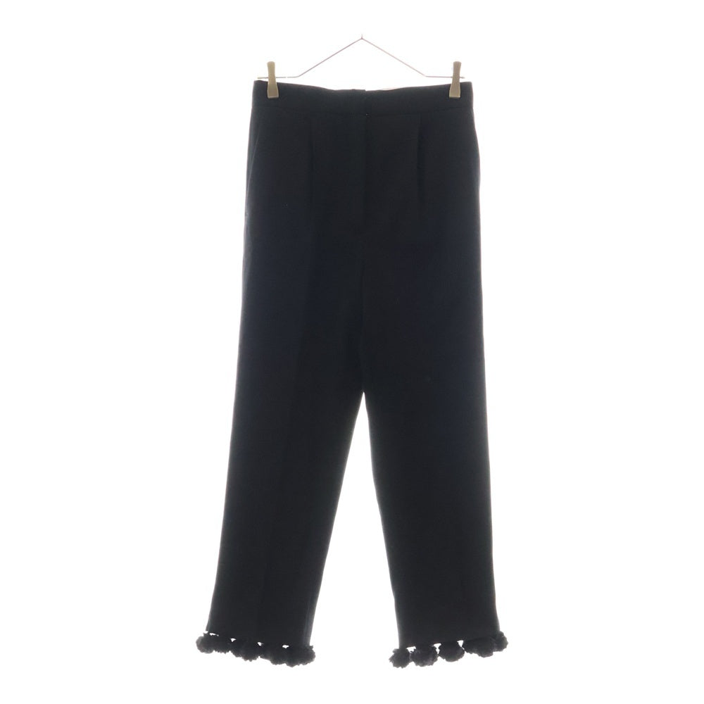 CELINE(セリーヌ) フィービー期 ウール 裾デザイン ジップフライ スラックスパンツ ブラック レディース 1M17/5945