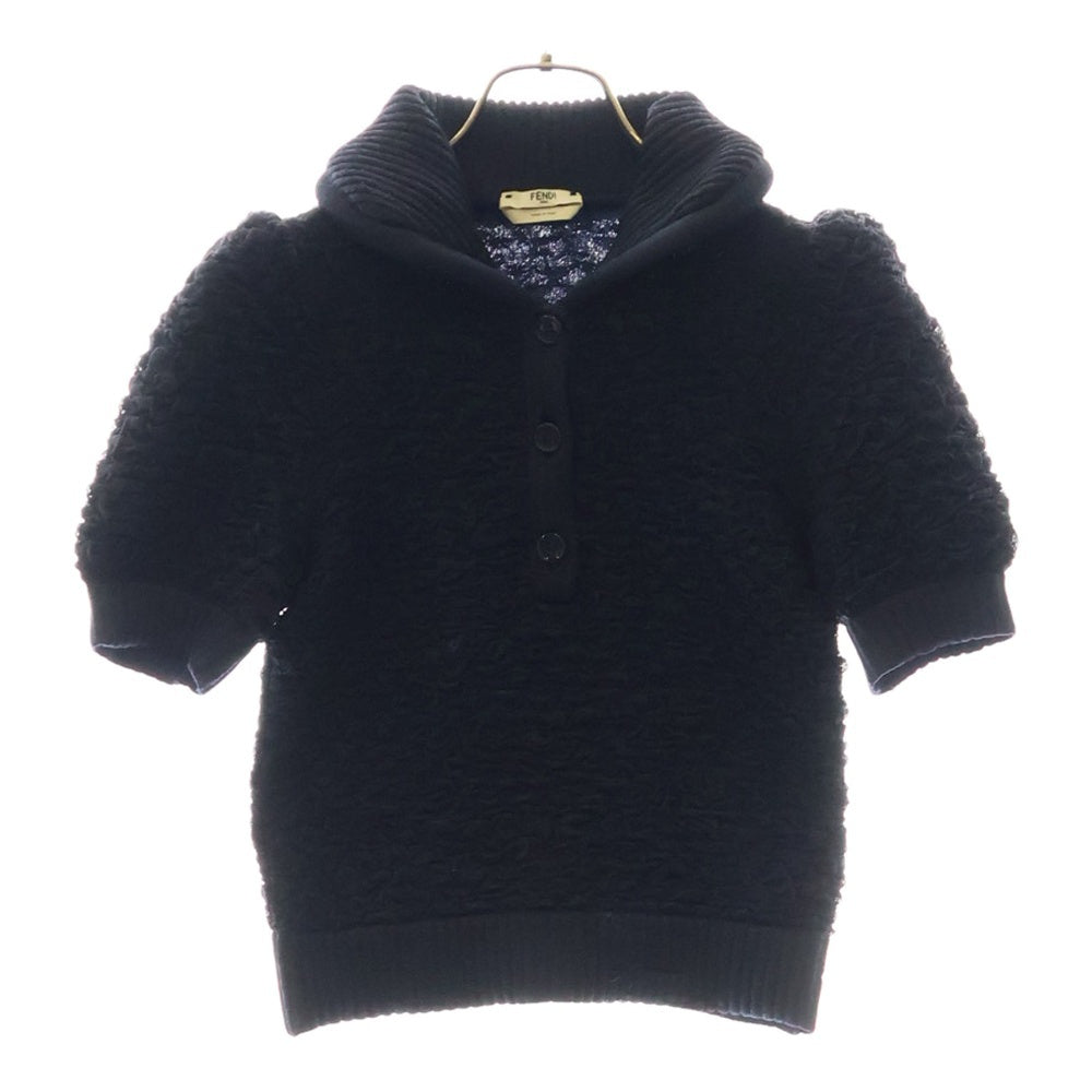 FENDI(フェンディ) レーヨン ナイロン 半袖 ポロシャツ トップス ネイビー レディース FZX532 AD5J