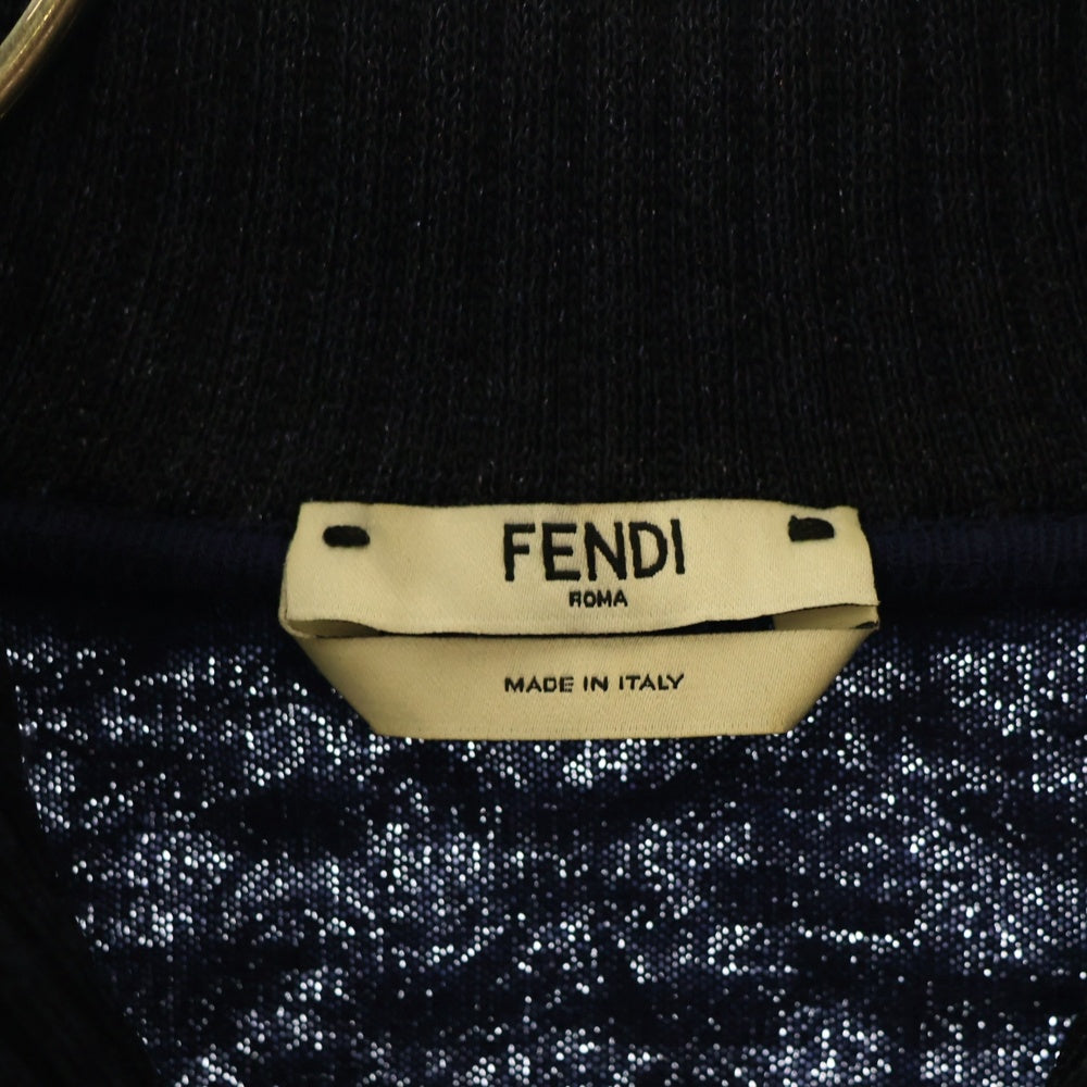 FENDI(フェンディ) レーヨン ナイロン 半袖 ポロシャツ トップス ネイビー レディース FZX532 AD5J