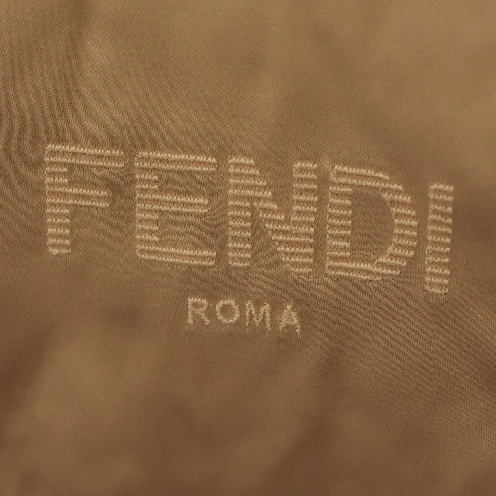 FENDI(フェンディ) ロゴ刺繍 サテン ジップアップ ジャケット ブルゾン ピンク レディース FAJ097 AERP