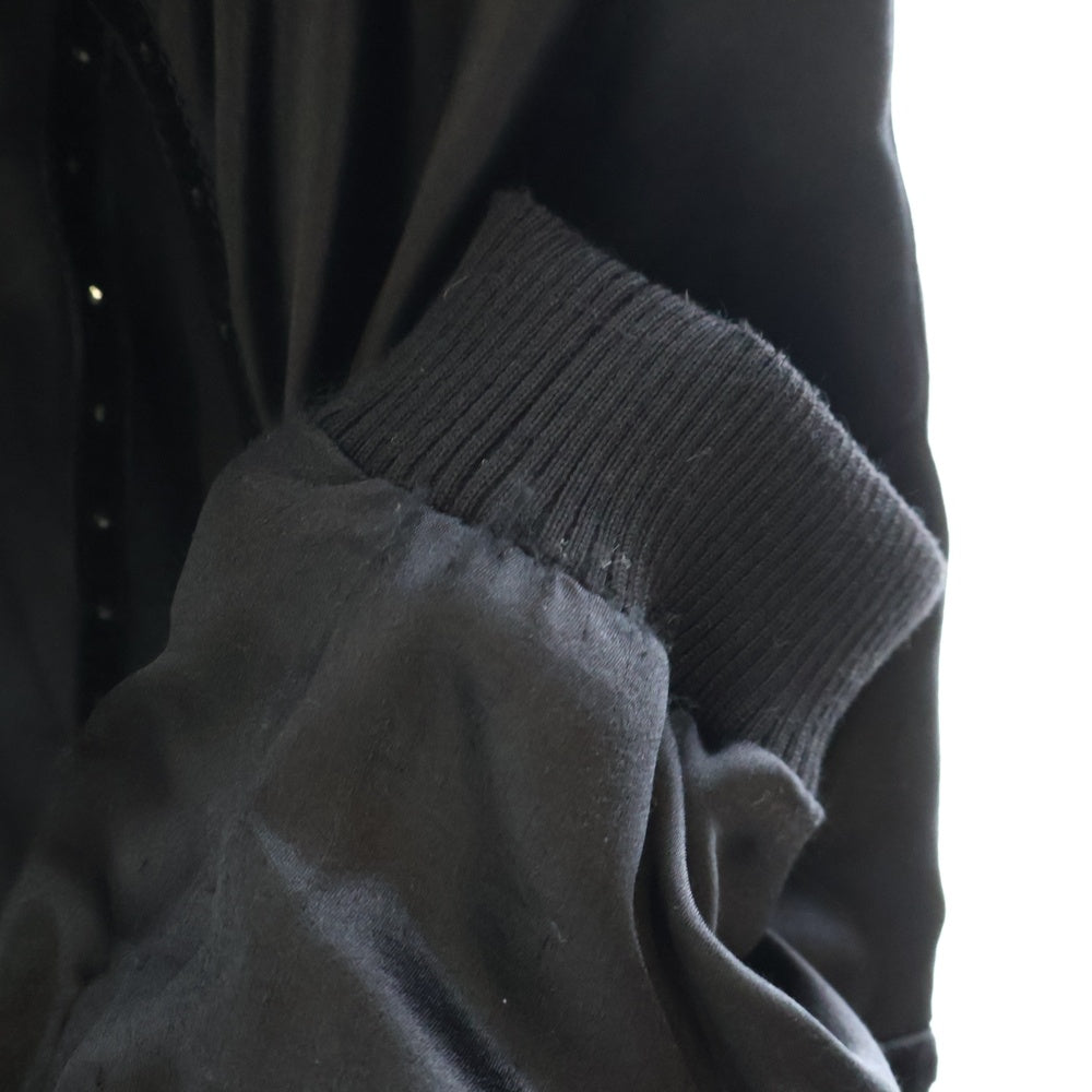 SAINT LAURENT PARIS(サンローランパリ) 22AW 80s シルク サテン テディジャケット ブルゾン ブラック 684947