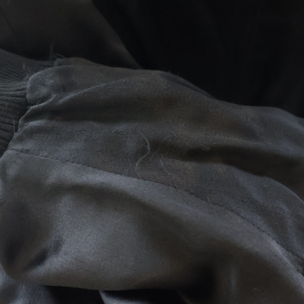 SAINT LAURENT PARIS(サンローランパリ) 22AW 80s シルク サテン テディジャケット ブルゾン ブラック 684947
