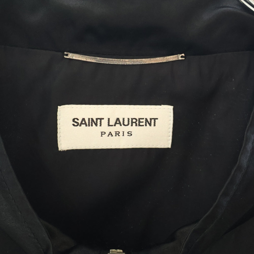 SAINT LAURENT PARIS(サンローランパリ) 22AW 80s シルク サテン テディジャケット ブルゾン ブラック 684947