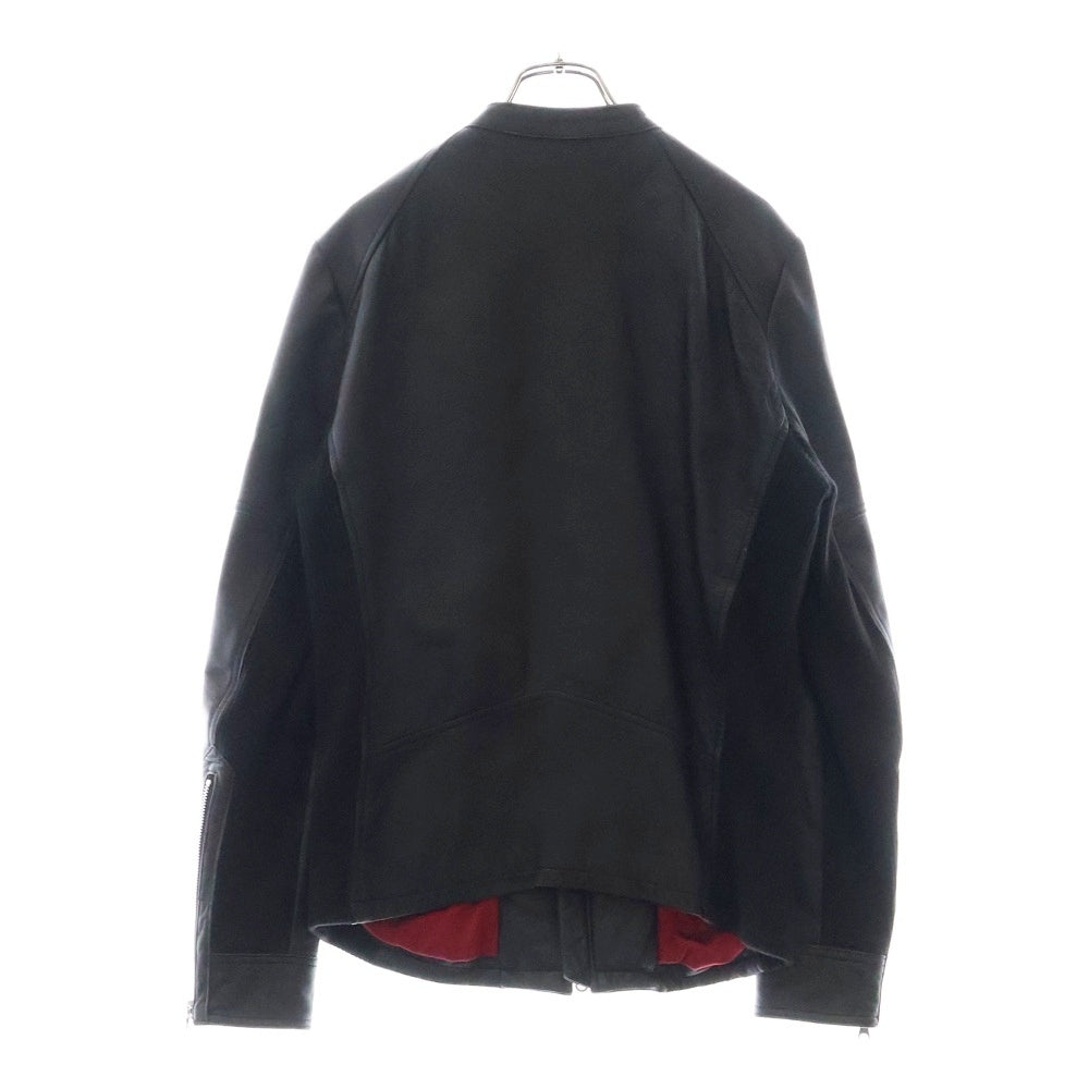 NO ID.(ノーアイディ) ラムスキン シングル ライダースジャケット ブラック 838030-666L