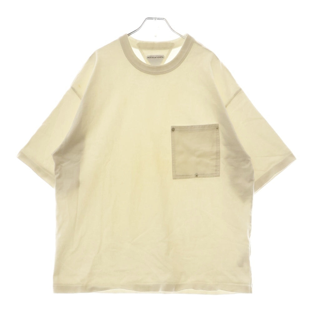 BOTTEGA VENETA(ボッテガヴェネタ) リベットポケット付き クルーネック 半袖Tシャツ カットソー ホワイト 702402 VKLZ0